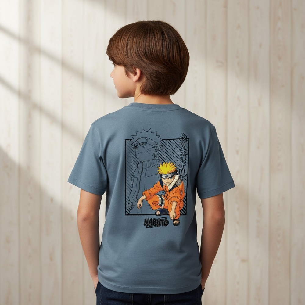 Naruto Graphic Kids T-Shirt in Slate Blue size 10-12 Bin X